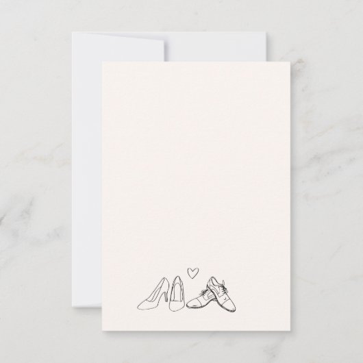 Eigenzinnige Whimsical Hand Getrokken Doodle Schoe Save The Date (Achterkant)