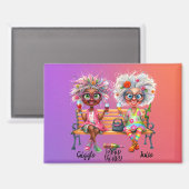 Eigenzinnige wijn dames therapie magneet (Voorkant / Achterkant)