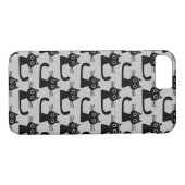 Eigenzinnige Zwarte Kitty Katten Patroon Fun Felin Case-Mate iPhone Case (Achterkant (Horizontaal))