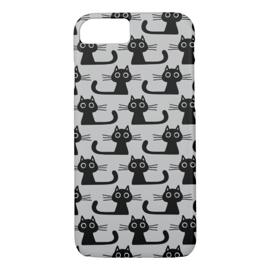 Eigenzinnige Zwarte Kitty Katten Patroon Fun Felin Case-Mate iPhone Case (Achterkant)