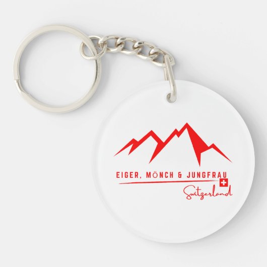 Eiger, Mönch en Jungfrau Trilogy. Zwitserse Alpen Sleutelhanger (Voorkant)