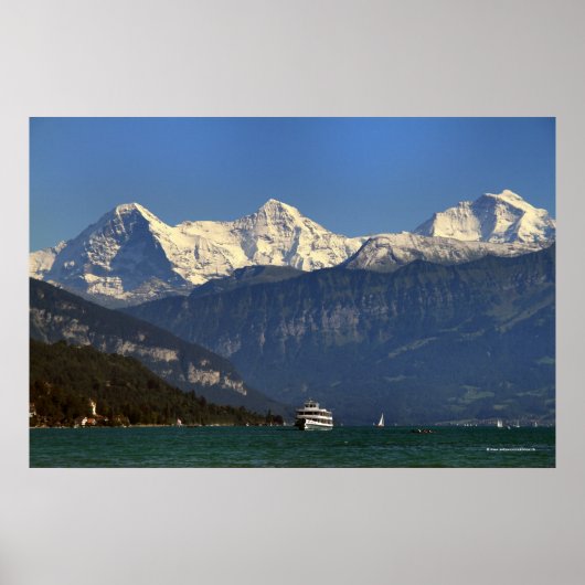 Eiger, Mönch & Jungfrau, Thunersee, Zwitserland Poster (Voorkant)