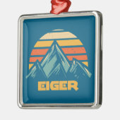 Eiger Switzerland Retro Turquoise Metalen Ornament (Links)