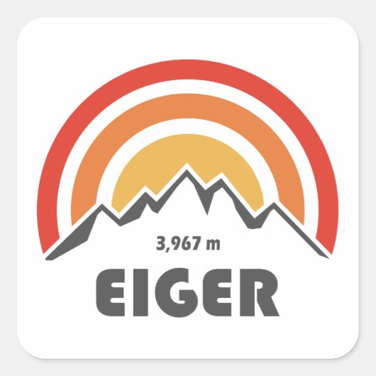 Eiger Vierkante Sticker (Voorkant)