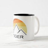 Eiger Zwitserland Retro Tweekleurige Koffiemok (Voorkant rechts)