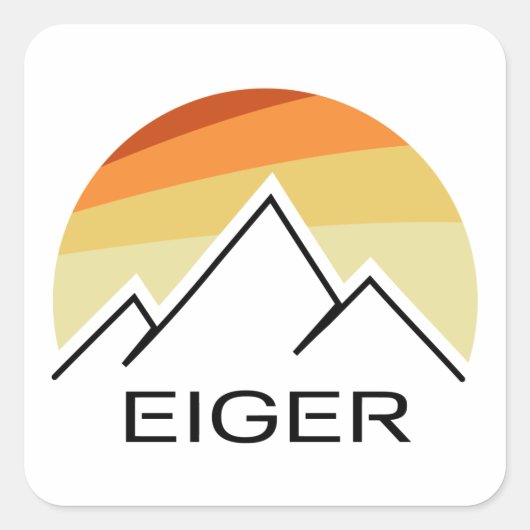 Eiger Zwitserland Retro Vierkante Sticker (Voorkant)