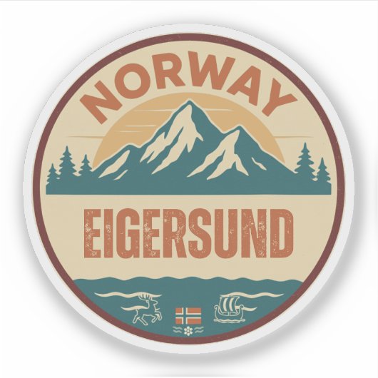 Eigersund, Norge Noorwegen Sticker (Voorkant)