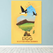 Eigg Scottish Inner Hebrides Map Canvas Afdruk (Insitu (Houten vloer))