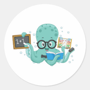 Eight-Arm Wonders: Octo-Stick Collectie Ronde Sticker