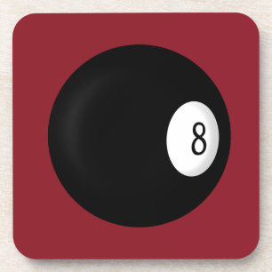 Eight Ball Red Poll Table Square Onderzetters