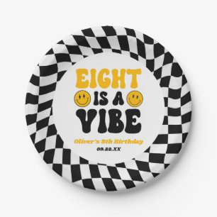 Eight Is A Vibe Retro Achtste 8e Verjaardagsfeestj Papieren Bordje