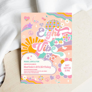 Eight Is A Vibe Zon Regenboog Disco 8e Verjaardag Kaart