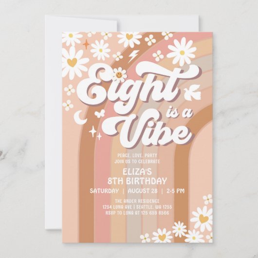 EIGHT is een vibe verjaardagsuitnodiging voor hipp Kaart (Voorkant)