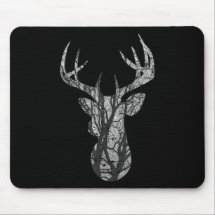 Eight Point Buck Deer Silhouette Woodlands T Shirt Muismat