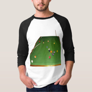 Eightball tafel olieverf met ballen en aanwijzinge t-shirt