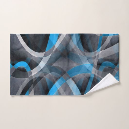 Eighties Pastel Blue and Grey Arched Line Pattern (Serviette à main)