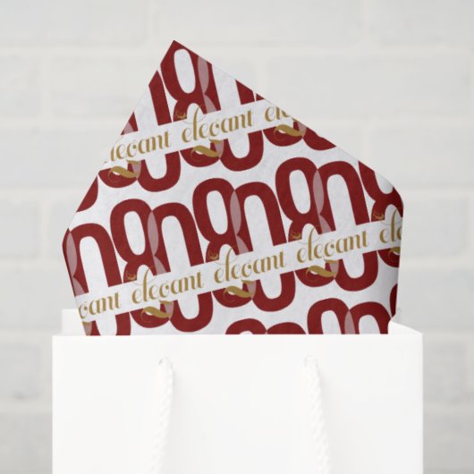 Eighty & Elegant 80th Birthday Ruby Red Gold  Tissuepapier (Cadeauzakje)