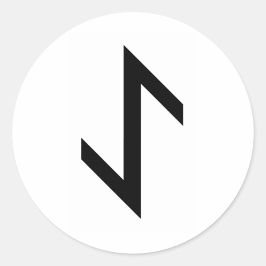 EIHWAZ RUNE RONDE STICKER (Voorkant)
