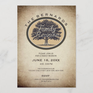 eik boom Elegant Family Reunion Uitnodiging