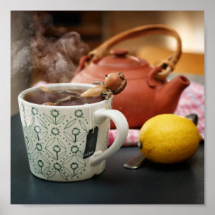 Eikel rust in een theebad poster