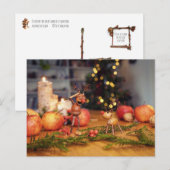 Eikelelf met Kerstmis rendieren Briefkaart (Voorkant / Achterkant)