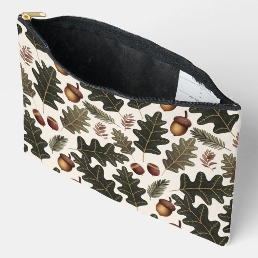 Eikels en bladeren Accessoirezak Reiszak Etui (Open)