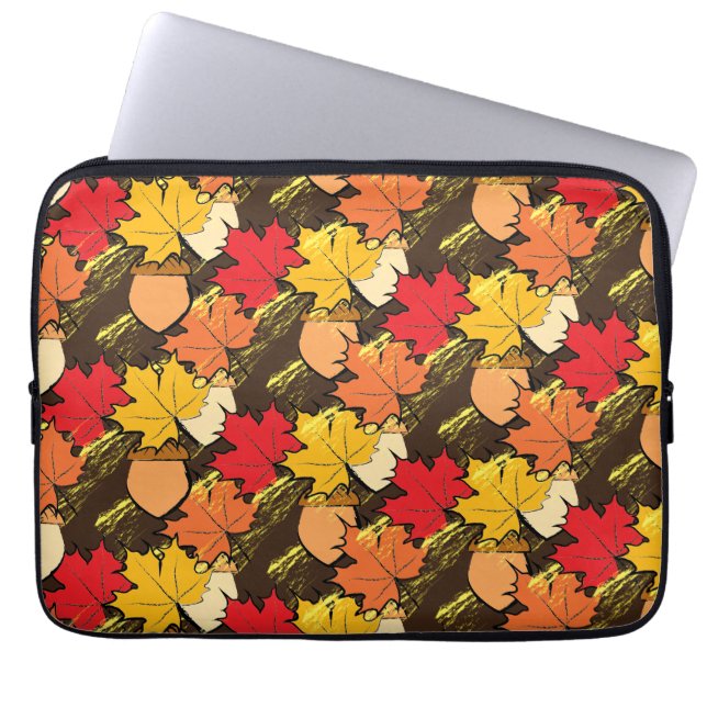 Eikels en bladeren IV Laptop Sleeve (Voorkant)
