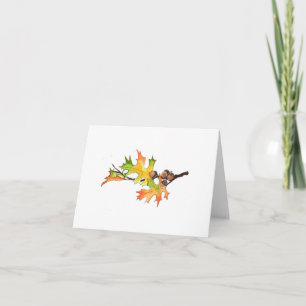 eikels en de herfstbladeren kaart