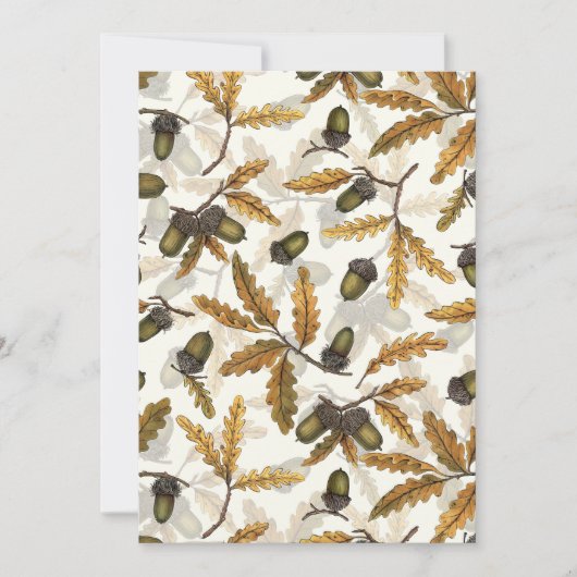 Eikels en eikenbladeren op gebroken wit (Voorkant)