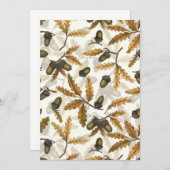 Eikels en eikenbladeren op gebroken wit (Voorkant / Achterkant)