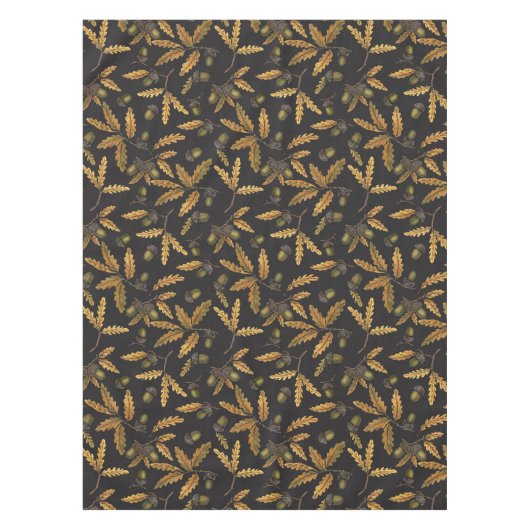 Eikels en eikenbladeren op zwart tafelkleed (Voorkant)