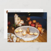 Eikels observeren kersttradities briefkaart (Voorkant / Achterkant)