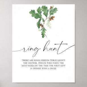 Eikels zoeken op bruiloft - ring zoek spel poster