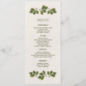  eiken bladeren burlap bruiloft menu Kaart (Voorkant)