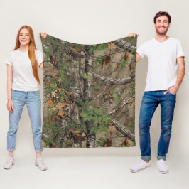 Eiken Boom Camouflage Patroon Truck Van Auto Fleece Deken