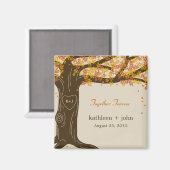 Eiken boom herfst bruiloft magneet (Voorkant / Achterkant)