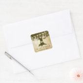 eiken boom string lampjes bruiloft dank u vierkante sticker (Envelop)