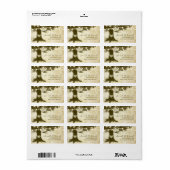 eiken boom string lampjes bruiloft etiket (Full Sheet)