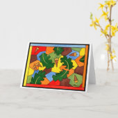 Eiken Eikels en Bladeren Kaart (Gele Bloem)