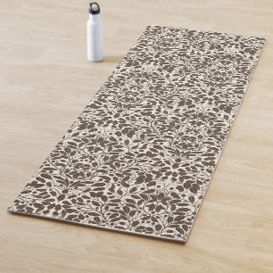 Eiken takken en bladeren, damast patroon in een br yogamat