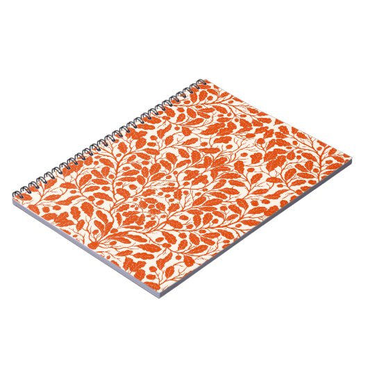 Eiken takken en bladeren, damast patroon in het do notitieboek (Linkerzijde)