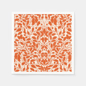 Eiken takken en bladeren, damast patroon in het do servet (Voorkant)