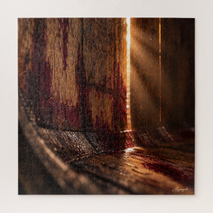 Eiken wijnvat licht macrofotografie legpuzzel