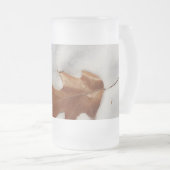 eikenblad op sneeuw matglas bierpul (Voorkant rechts)