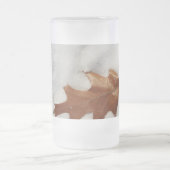 eikenblad op sneeuw matglas bierpul (Center)