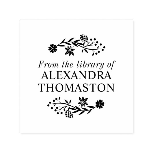 Eikenbloesemtak Bibliotheek Boeknaam Zelfinktende Stempel (Design)