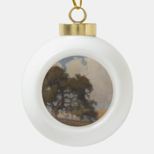 Eikenboom (1910) – Majestueuze vintage aquarel Keramische Bal Ornament