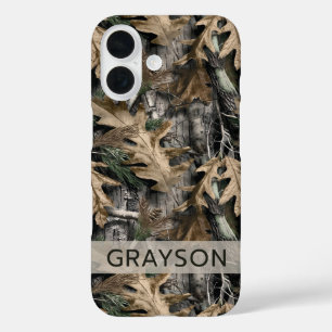 Eikenboom Camouflage Gepersonaliseerde Case-Mate i iPhone 16 Hoesje