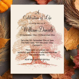 eikenboom in Herfst Celebration of Life Kaart