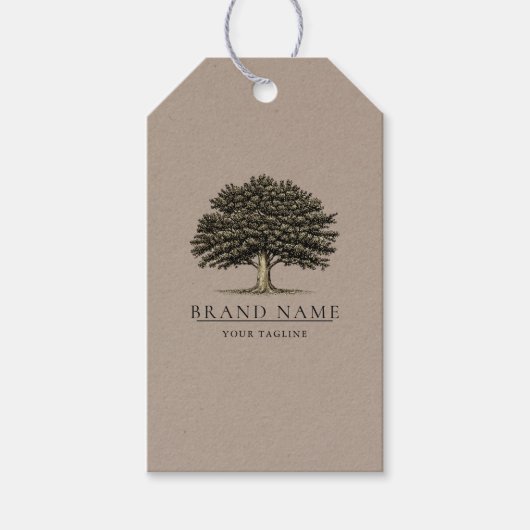 eikenboom Logo QR Code Hang Labels W/String Cadeaulabel (Voorkant)